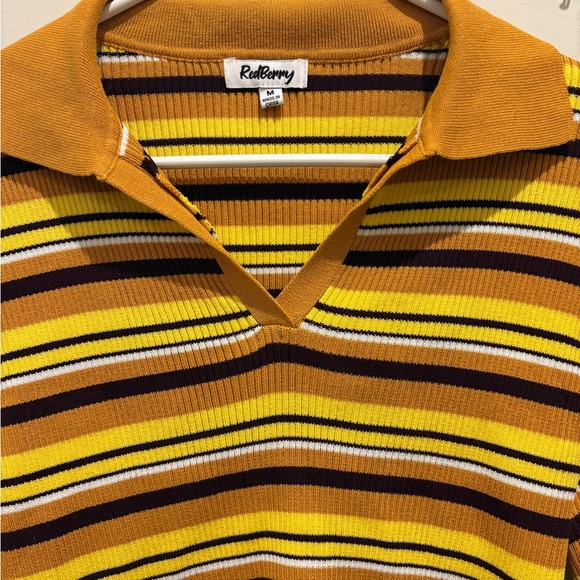 Yellow Cropped Collared Knit - Picture 8 of 8